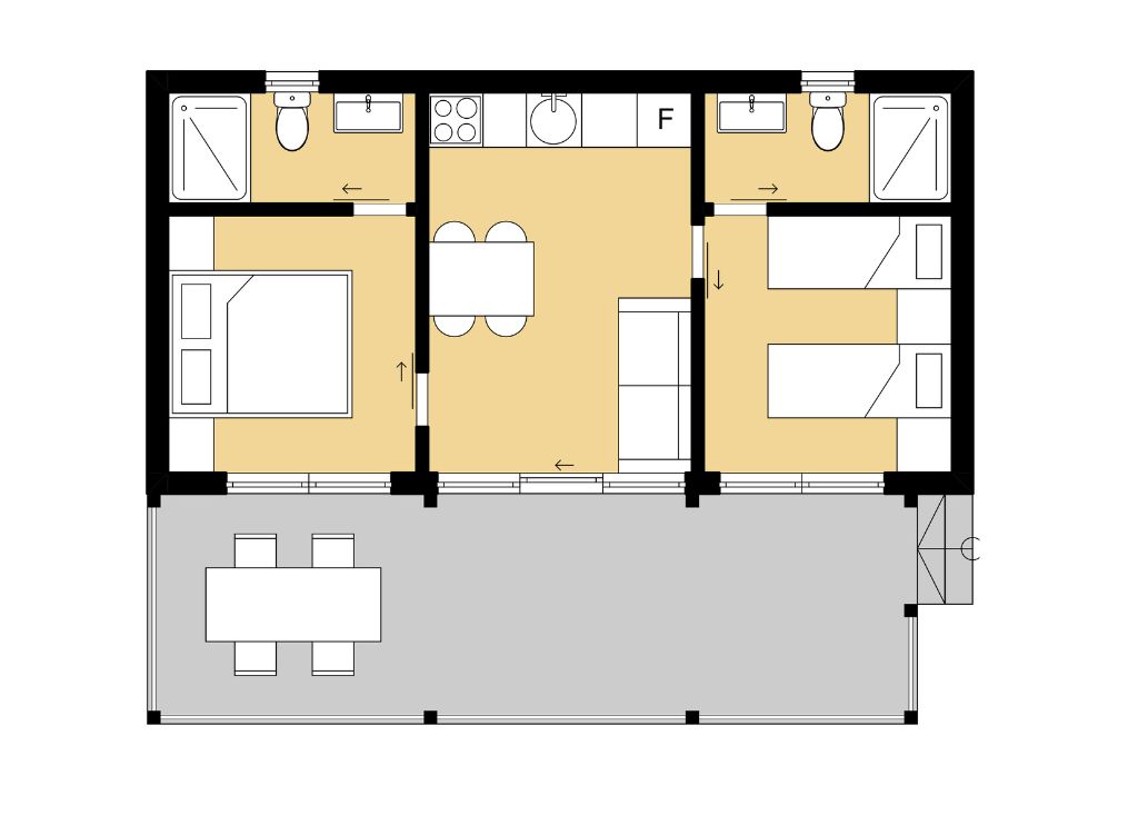 Two bedroom floor plan