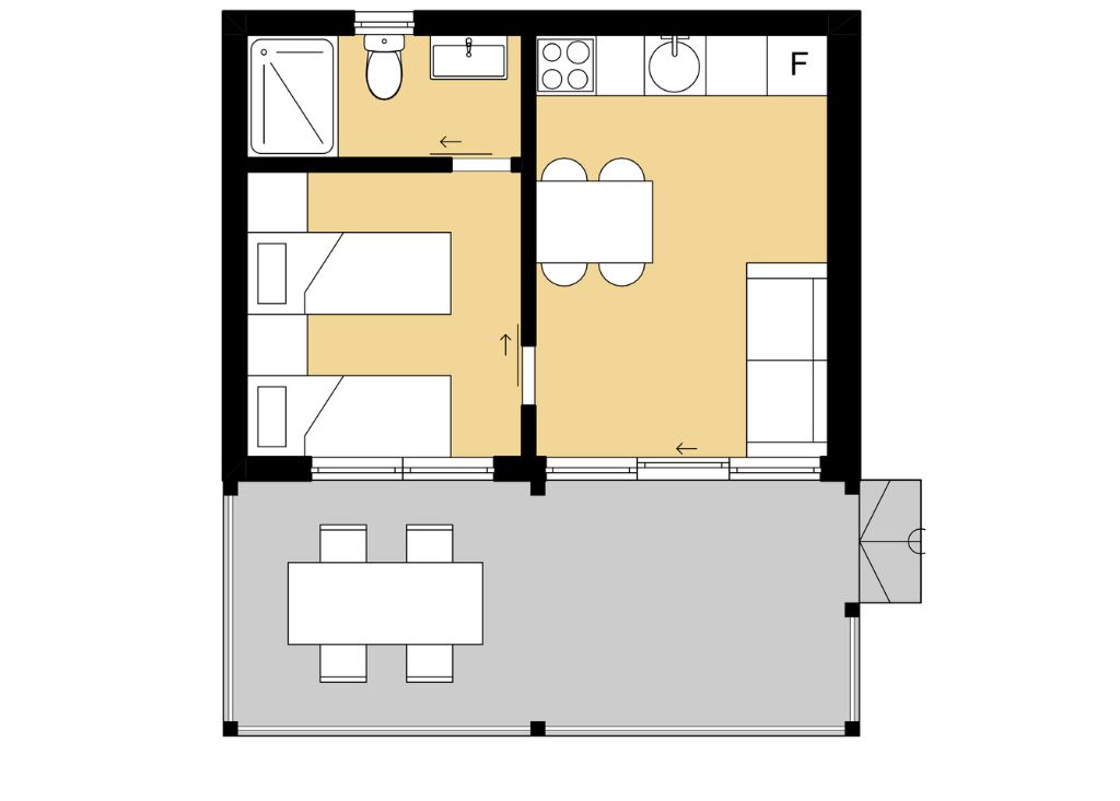One bedroom floor plan